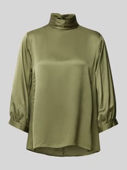 Regular fit blouse met opstaande kraag van Milano Italy Groen - 41