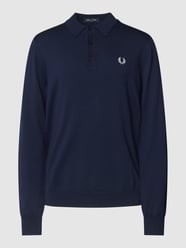 Poloshirt mit Label-Stitching Modell 'Classic Knitted Shirt' von Fred Perry Blau / Türkis - 38