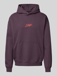 Hoodie mit Label-Stitching Modell 'Dlogolong' von HUGO Lila - 13