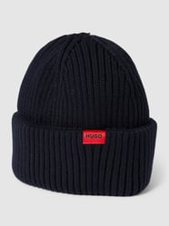 Beanie mit Label-Detail Modell 'Xishon' von HUGO Blau - 3
