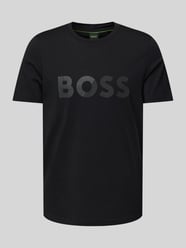 T-Shirt mit Label-Print von BOSS Green Schwarz - 19