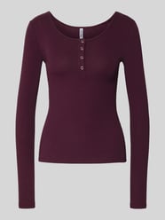 Slim Fit Langarmshirt aus Baumwoll-Mix Modell 'KITTE' von Pieces - 48