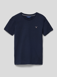 T-Shirt mit Label-Stitching von Gant Blau / Türkis - 38