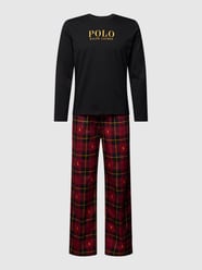 Piżama z bawełny model ‘WOVEN & LIQUID COTTON’ od Polo Ralph Lauren Underwear Czerwony - 32