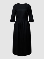 Midikleid mit gelegten Falten von Esprit Grau / Schwarz - 36