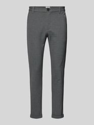 Slim fit stoffen broek met verkort model van Lindbergh Grijs / zwart - 13