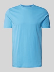 T-Shirt mit geripptem Rundhalsausschnitt von Christian Berg Men Blau - 46