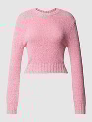 Gebreide pullover met ronde hals, model 'Solarina' van HUGO Roze - 2