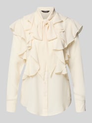 Bluzka o kroju regular fit z wiązaniem pod szyją i falbanami model ‘CHALON’ od Lauren Ralph Lauren - 37