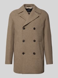 Lange jas van wolmix, model 'BURNLEY' van Matinique Beige - 37