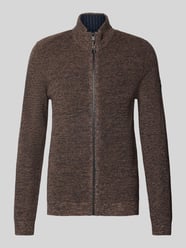 Slim fit gebreid jack, model 'Mouline' van camel active - 9