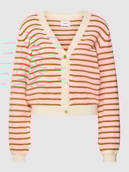 Gebreide cardigan met streepmotief, model 'NUNICOLE' van Nümph Rood - 42