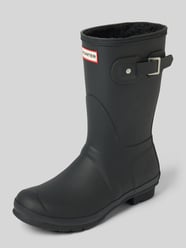 Gummistiefel mit Label-Print von Hunter Schwarz - 13