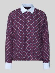 Relaxed Fit Bluse aus reiner Viskose mit Allover-Muster von Emily Van den Bergh Bordeaux - 20