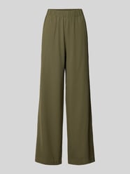 Wide leg stoffen broek met elastische band, model 'TINNI' van Selected Femme Groen - 5