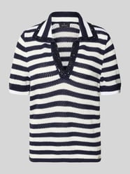 Koszulka polo o kroju regular fit w imitacji dzianiny z ozdobnymi kamieniami od monari - 46