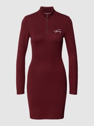 Mini-jurk met labelstitching, model 'SIGNATURE BODYCON' van Tommy Jeans Rood - 21