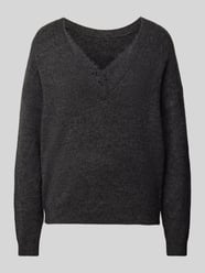 Regular Fit Strickpullover mit Spitzenbesatz Modell 'MANIFESTA' von Only Grau - 42