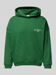 Hoodie met labelstitching van On Vacation Groen - 46