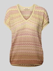 Strickshirt mit V-Ausschnitt Modell 'Shani' von MOS MOSH Pink - 40