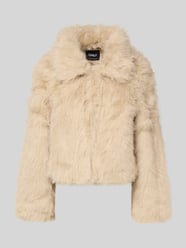 Regular fit jack van imitatiebont met platte kraag, model 'MANNY' van Only - 23