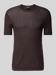 T-Shirt mit gerippten Abschlüssen von Emporio Armani Braun - 5