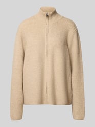 Regular fit gebreid jack met opstaande kraag, model 'IHDUCIE' van ICHI Beige - 30