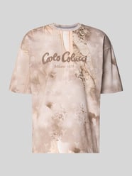 Oversized T-Shirt mit Label-Print von CARLO COLUCCI Beige - 8