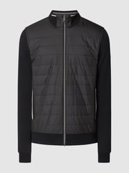 Sweatjacke mit Kontrastvorderseite von bugatti Schwarz - 17