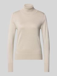 Sweter z golfem o kroju slim fit z prążkowanymi wykończeniami od Christian Berg Woman - 1