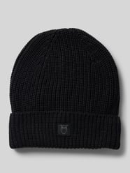 Beanie mit Umschlag und Label-Patch von Knowledge Cotton Apparel Schwarz - 38