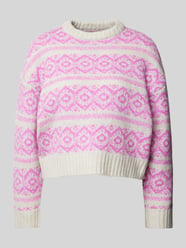 Cropped Strickpullover mit Rundhalsausschnitt Modell 'Lottie' von LOLLYS LAUNDRY Pink - 31