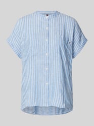 Bluzka lniana o kroju relaxed fit z krótkim rękawem od Tommy Hilfiger - 5