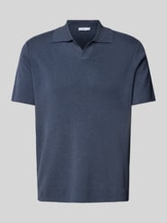 Regular Fit Poloshirt mit V-Ausschnitt von Mango Blau - 16