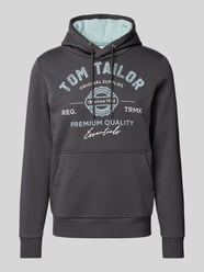 Regular Fit Hoodie aus Baumwoll-Mix mit Logo Print von Tom Tailor Grau - 18