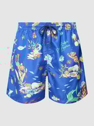 PLUS SIZE Badehose mit Allover-Print Modell 'TRAVELER' von Polo Ralph Lauren Big & Tall Blau - 1