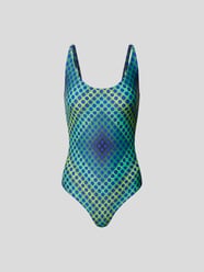 Badeanzug mit Allover-Muster von Paco Rabanne Blau / Türkis - 37