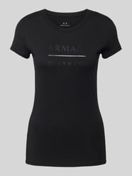 T-Shirt mit Label-Print von ARMANI EXCHANGE Schwarz - 30