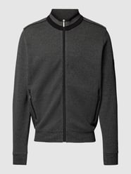 Sweatjacke mit Stehkragen und Reißverschlusstaschen von bugatti Grau - 40