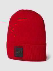 Beanie mit Label-Applikation Modell 'Foxxy' von BOSS Rot - 24