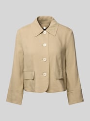 Regular fit blazer van linnenmix met knoopsluiting van Marc Cain Beige - 47