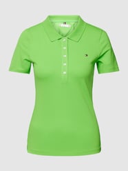 Slim fit poloshirt met labelstitching van Tommy Hilfiger Groen - 41