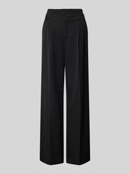 Wide Leg Stoffhose mit Bundfalten von Liu Jo White Schwarz - 40