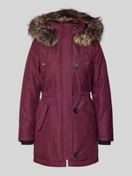 Regular fit parka met labelpatch, model 'IRIS' van Only Bordeaux - 34