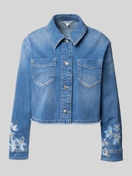 Jeansjacke mit Motiv-Print und Fransensaum von Marc Cain - 24