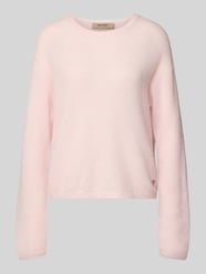 Sweter z dzianiny z dodatkiem wełny model 'Mape' od MOS MOSH Fuksjowy - 45