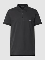 Poloshirt mit Logo-Stitching Modell 'BROIDERY' von Emporio Armani Grau / Schwarz - 37