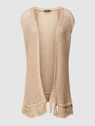Strickjacke mit Fransen von Marc Cain Weiß - 6