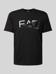 T-Shirt mit Label-Print von EA7 Emporio Armani Schwarz - 21