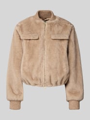 Regular Fit Jacke aus Kunstfell mit Zweiwege-Reißverschluss von Beaumont Amsterdam Beige - 14